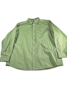 Ariat Pro Series Mens Green Plaid Button Down Long Sleeve Shirt Size 2XL Outdoor